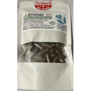 B17HERBS Worm & Parasite Cleanse, Black Walnut, Wormwood, Pau D'Arco, Clove - 100 VegCaps