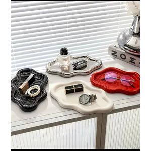 Clo 1pcs Cloud-Shaped Jewelry Trays, Irregular Jewelry And Key Storage Boxes, Aesthetic Makeup Storage Boxes Suitable for Bedroom/Bathroom, Cute Easy Decorative Storage Plates, Jewelry Storage Trays