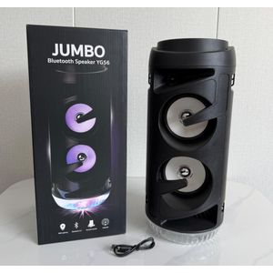 Jumbo Portable Bluetooth Speaker, Wireless Rechargeable Speaker with Dual Speaker, LED Light Effect, FM Radio, USB and AUX Port for Home, Party, Outdoor and Travel Use