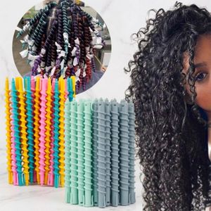 ShebSheb 2-Pack Hair Curler Set, 20 Thin + 20 Thick Spiral Curlers, 14.5cm/5.7in, Assorted Colors