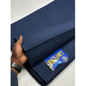 Top Notch Quality 100% Pure Cotton Billget Atiku Exclusive Fabric Material for Kaftan & Agbada Clothing: Navy Blue (10yards)