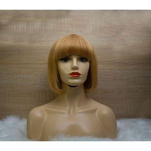 8inches Blonde Gold Wig With Fringe