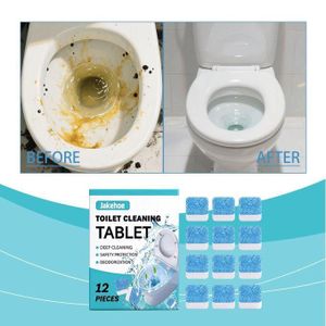12IN1 Toilet Bowl Cleaners Tablets, Smell remover and Hard Water Stains with Every Flush, Household Toilet Cleaner, Toilet cleaning and odor removal box of 12 pieces, utomatic Toilet Cleaner & Freshener