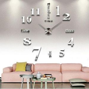 DIY Wall Clocks 3D Mirror Stickers Morden Wall Clock