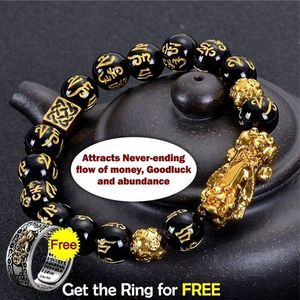Fortified Feng Shui Black Obsidian Wealth Bracelet And Ring