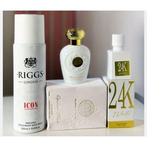 Riggs  Alpha Opulent Musk (White) Eau De Parfum Natural Spray 30ml And 24 With  Body Spray 250ml