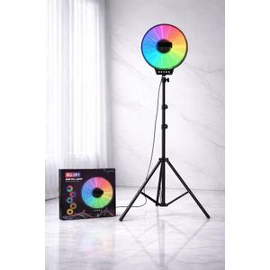 MJ-171 RGB LED Ring Fill Light 17cm with 2.1m Tripod Stand