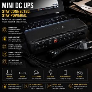 10400MAH WiFi Power Backup, Internet Router Battery, Rechargeable Router UPS, Emergency Power Backup, Power Outage Router Backup, Mini UPS For WiFi Router, UPS For Modem, UPS For Fiber Router