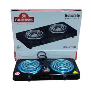 Rashnik 2000W Double Coil Electric Hot Plate – Portable Dual Burner Cooker