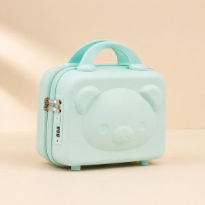    Cute Bear Portable Travel Makeup Toiletry Organizer Box -Hard Shell Cosmetic Case with Handle and Security Lock