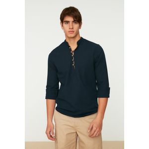 Trendyol Collection Polo T-shirt - Navy Blue - Slim Fit