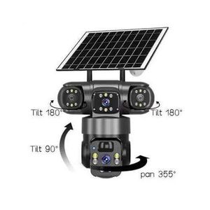SOLAR-POWERED AUTO_TRACKING COMPLETE 3 LENS CCTV CAMERA ULTRA HD 4K