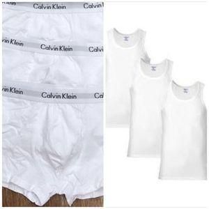UNIQUE 6 in 1 singlet and brief boxers white 