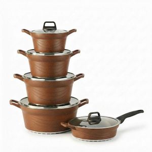 BROCOOK  10pcs Non Stick Aluminum Cooking Pots With Frying Pan