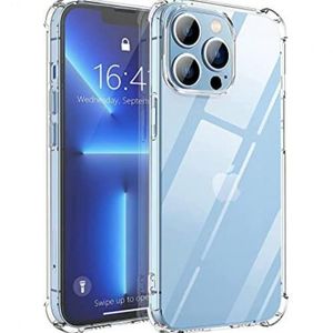 iPhone 12 Pro Max Silicone Transparent Phone Case & Pouch With Camera Protection - Scratch Resistance, Shockproof Protective Case - ( Transparent )