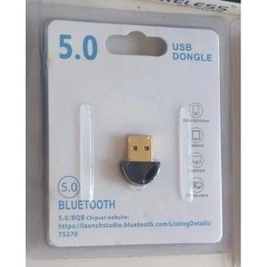 Universal USB Bluetooth 5.0 Dongle Adapter - Mini Wireless Audio & Data Receiver for PC, Laptop, Desktop Computer, Headphones, Speakers, Smartphones & Tablets - Black