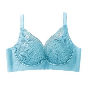 Temptation lace ultra-thin transparent petal embroidery mesh bra set sexy  underwear female big chest show small bra