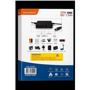 HomeWorX 35W Solar Charging Kit with Multi-Output USB Hub