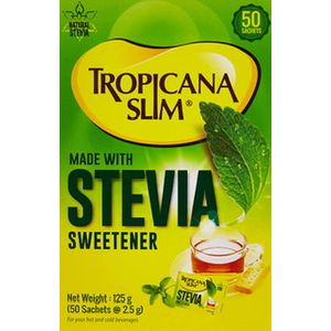 Tropicana Slim Natural Stevia Sweetener +Chromium - 50 Satchets