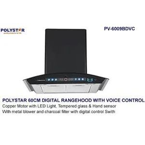 Polystar 60CM DIGITAL COOKERHOOD, CHARCOAL FILTER + VOICE CONTROL Pv-6009BDVC