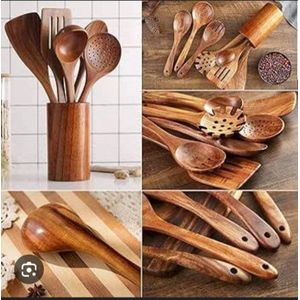5 Pcs Unique Spatula Cooking wooden Spoons 