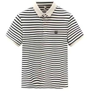 Dapperman Men's Casual Summer Classic Striped Short Sleeve Polo Shirt 