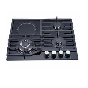 Polystar Polystar_ 3 Burner Built-In Gas Hob With Electric Hot Plate And Tempered Glass Top