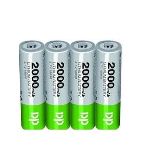 Dp 4 Pieces Of 2000mAh Lithium Rechargeable Batteries 18650