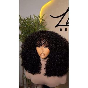 Natural Black Full Volume Curly Bang Wig