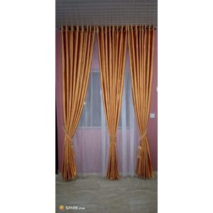 Deep Gold Plane Rings Curtain