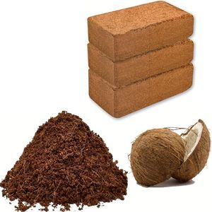 3 Pack Coconut Coir Brick for Plants-Premium Coconut Bricks, 100% Organic Peat Moss, Fiber Coconut Husk for Planting, Gardening, Potting Soil Substrate