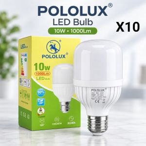POLOLUX 10PCS 10W T60 LED Bulb - 1000Lm High Brightness, 8800K Cool White, Energy Efficient Lighting