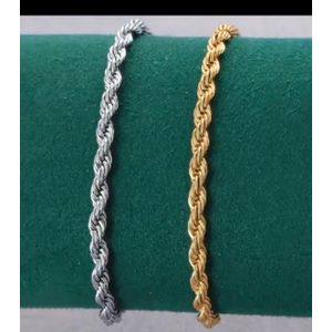 Clo 2pcs Casual Fashion Men's and Women's  Stainless Steel Daily Leisure Vacation Wear Twisted Flower Chain Bracelet