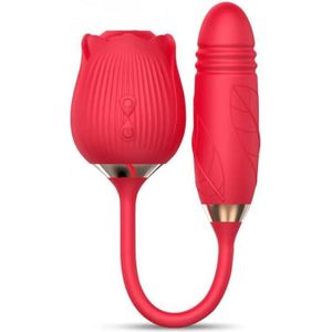 USB Charging Two-in-one Automatic Retractable Rose Vibrator Sex toy
