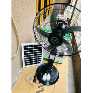 COLASOLAR 18 Inch Solar Fan CH-SF2 Rechargeable AC/DC Fan with 25W Solar Panel, Double Battery, LED Light and USB