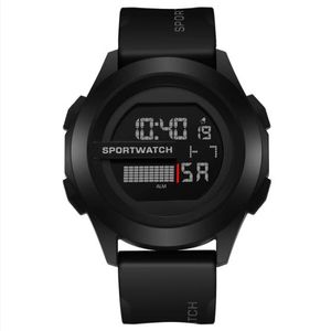 Men's Black Digital Sports Wristwatch, 50M Waterproof Casual Outdoor Sport Watch, Minimalist Daily Watch