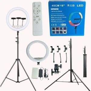 RGB 18 Inches Selfie Ring Light With Stand 45CM- Colours