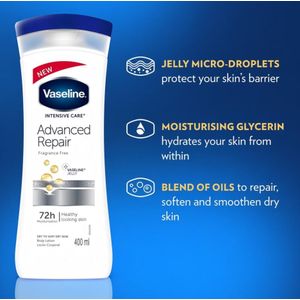 Vaseline Advance Repair Body Jelly Lotion for 72hrs Deep Intense Moisturization For Dry Skin - 400ml
