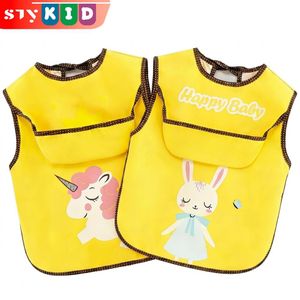STY 0-2 years old 2-Piece Sleeveless Apron Bib Ultra-Thin Lightweight Waterproof Polyester Cute Cartoon Multi-Scene Reusable