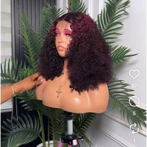 3 tone super soft budget pixie curly hair wig with T frontal 14 inches