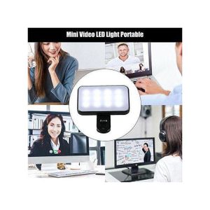 Led Rechargeable Fill Light Adjustable,For Phone Camera Vlog Conference With Clip black