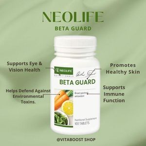 Neo NATURAL Beta Guard - 100 Tablets (Single) beta carotene  Beta Guard  Immune & Energy Support Multivitamin for Daily Wellness, Vitality Extracts – Whole-Food Antioxidant Protection Against Environmental Toxins (100 Tablets)