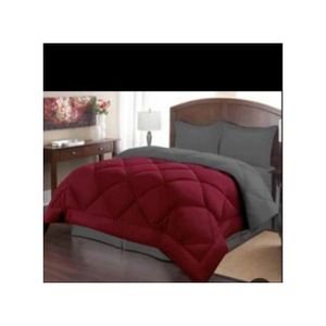 LUXURY PLAIN ASH BEDSHEET with DOUBLE SIDED DUVET SET with 4 Pillow(Bedding Set)