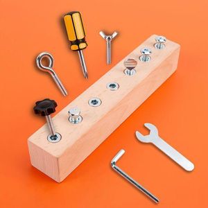 VOV Montessori Wooden Screw Driver Board for Kids - STEM Educational Tool Set Toy, Fine Motor Skills Sensory Training Activity, Practical Life Skills Learning Kit for Toddlers - Perfect Birthday Gift