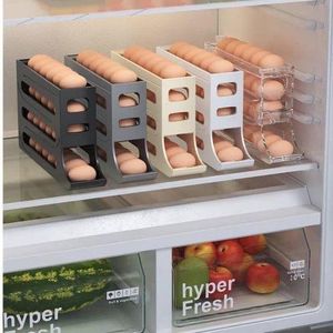 Slide Egg Storage Box Space-saving Automatic Rolling Egg Dispenser-1Pc