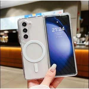 Samsung Galaxy Z Fold 4 Transparent Silicone Case & Pouch For – Sleek Black Design with Camera Protection, Shockproof Defense & Scratch-Resistant Durability.
