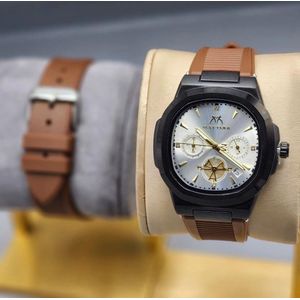 MATTURI Design With Earth Element Men's Quartz Watch Simple Elite Style Leather Strap Business Male Wristwatch Gift