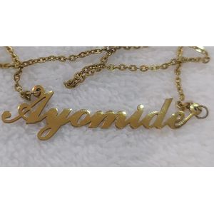 TR AYOMIDE CUSTOMISED NAME GOLD STAINLESS STEEL NECKCHAIN 