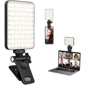 TodyJeyHo 80 LED Phone Light, Selfie Light, Rechargeable Clip Video Light, Adjusted Multiple Light Modes, for Phone, Camera, Laptop, iPad, Light for Phone for Selfie, Video Conference, TikTok, Vlog