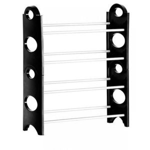 Stackable Shoe Rack (12 Pairs) - Black